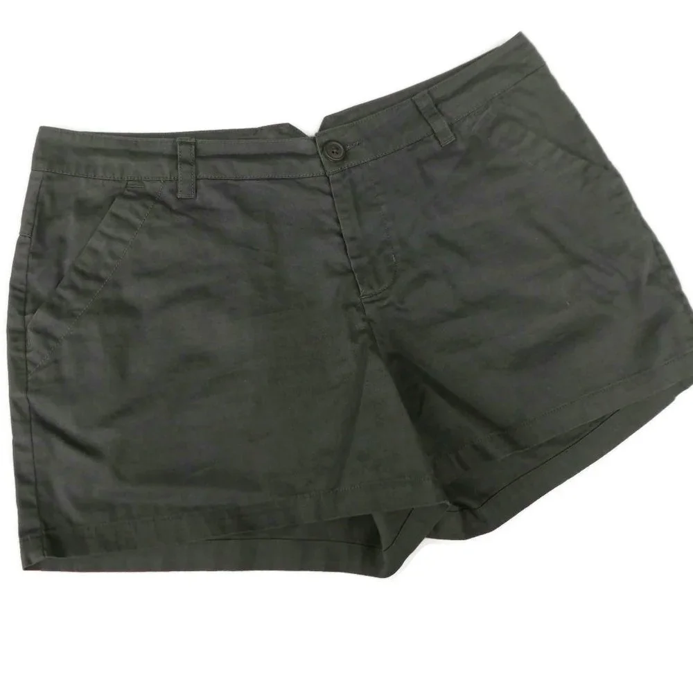 Columbia Shorts Khaki Cotton Hiking Outdoors Gray Mid rise Wide Leg 12
